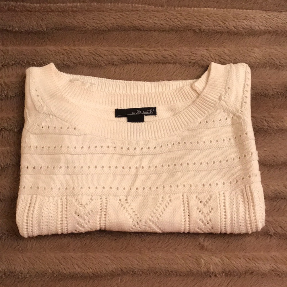 Lightweight Knit Crop Sweater Cotton/Acrylic Blend